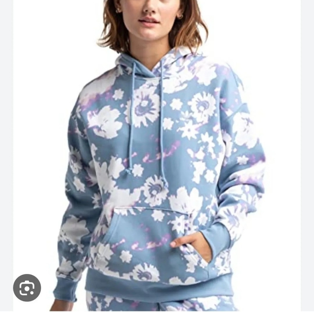 Adidas Originals Floral Tie-Dye Relaxed Fit Trefoil Hoodie Sweatshirt WOMENS XL